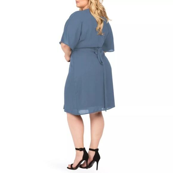 STANDARDS & PRACTICES NWT $88 Slate Blue Wrap Dress Size 1X - Picture 4 of 12